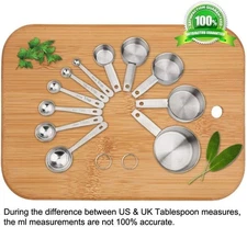 11 Piece Stainless Steel Measuring Spoons & Cups, Premium Stackable Set 