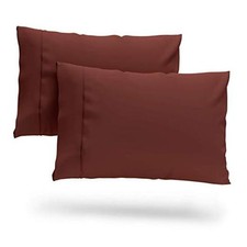 Premium Rayon Derived from Bamboo Pillowcase Set of 2 - Standard Burgundy