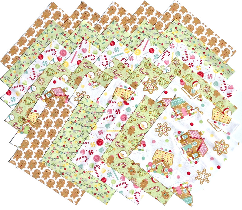 GINGERBREAD KISSES from Riley Blake Designs - (30) 6.5" fabric squares