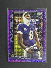 2025 Topps Chrome Lamar Jackson Variation Purple Geo Refractor /75 - Gem Worthy