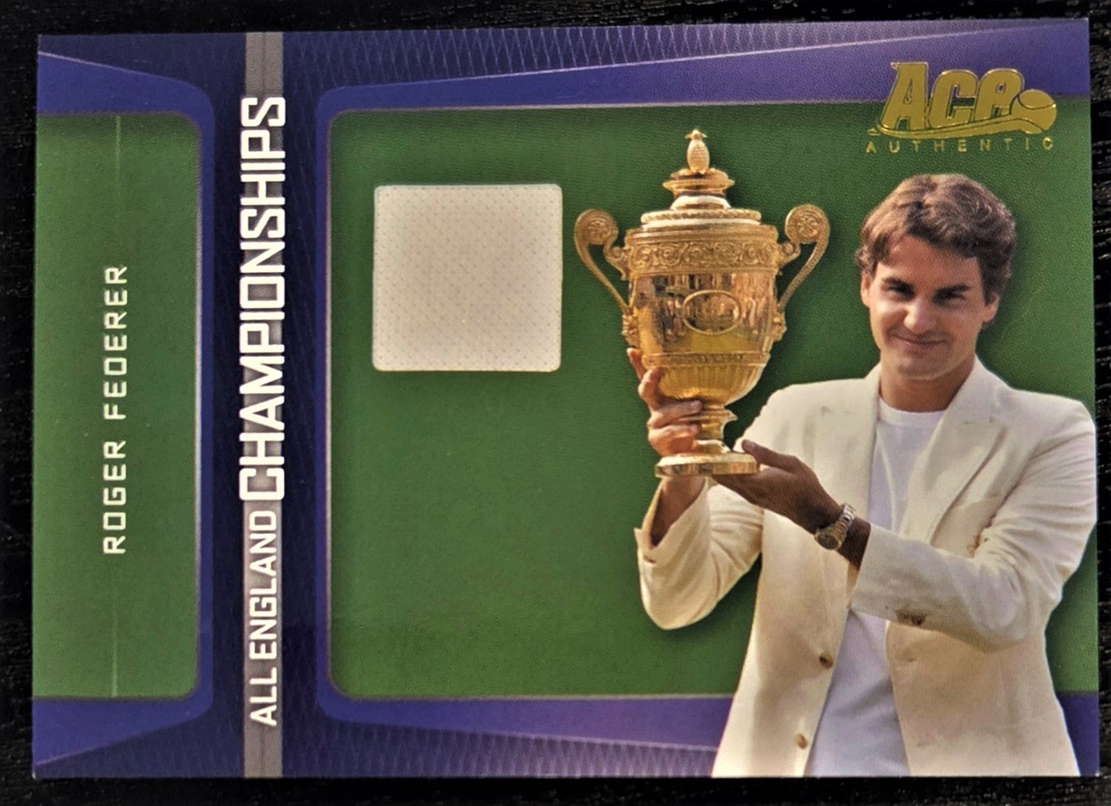 2007 Ace Authentic Roger Federer ALL ENGLAND CHAMPIONSHIP Jersey Piece Wimbledon