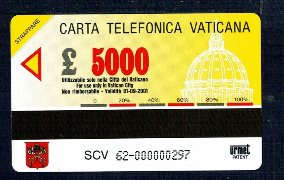 GIAN VATICANO Golden Phone Card No. 62 New Mint | eBay Australia