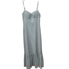 Azazie Dusty Blue Chiffon Bridesmaid Dress A6 Ruched Sweetheart Ruffle Formal