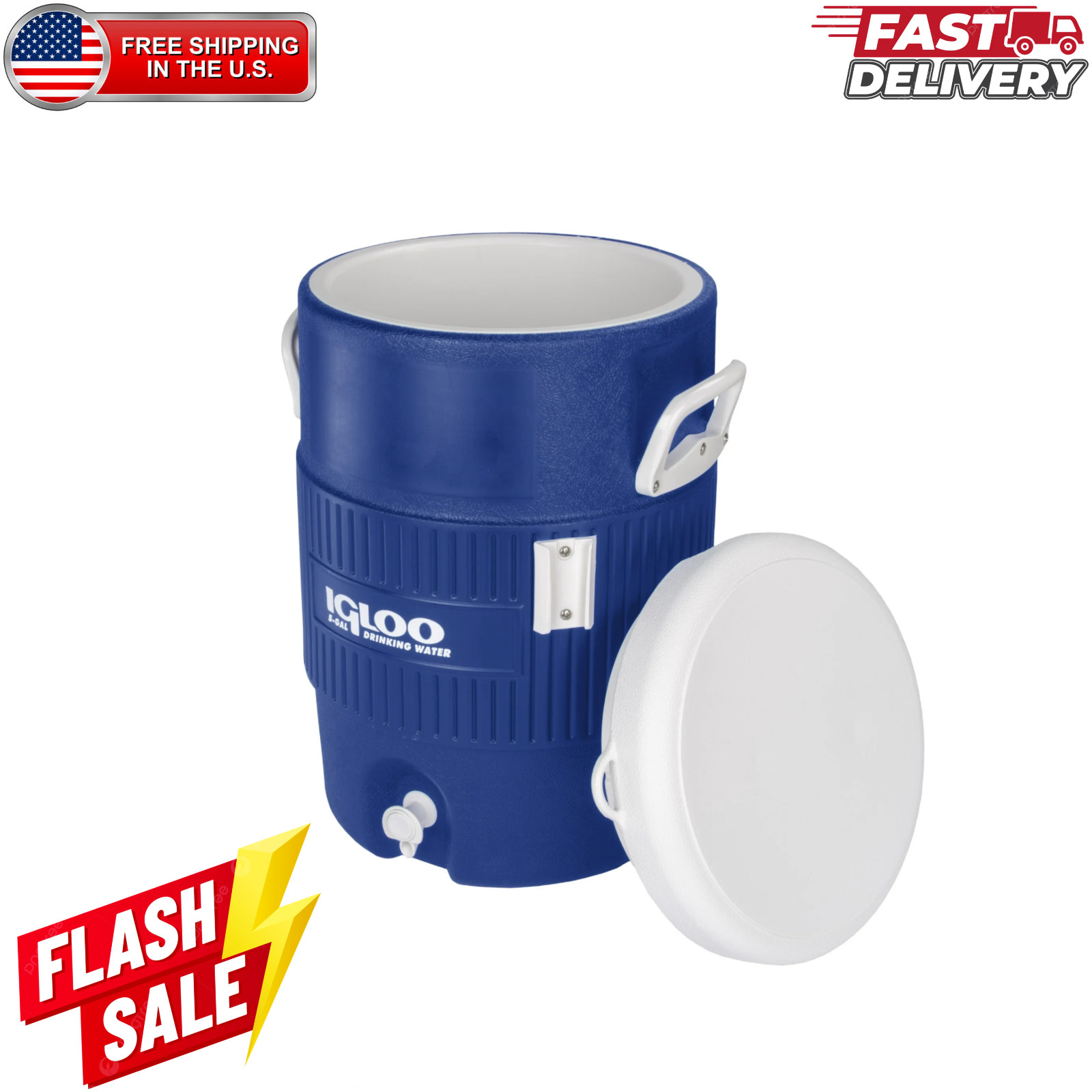 Blue Heavy Duty Water Jug, Spigot Dispenser