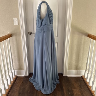 slate blue mother of the groom dress ZAPAKASA Women Queen Anne Dusty Blue Mother of the Bride Dress Lace  Appliqued A Line Long Sleeves Wedding Guest Dress