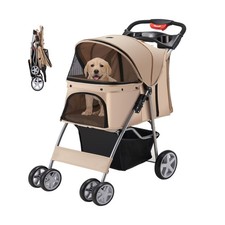 Pet Stroller, 4 Wheels Pet Strolling Cart for Medium/Small Dogs and... Fast Ship