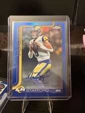 2025 Topps Chrome - Autographs Matthew Stafford #BA-MS Blue /150 Color Match