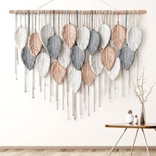 Large Macrame Wall Hanging, Boho Woven Tapestry, Chic Modern Bohemian Handmad...