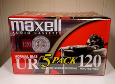 Maxell UR 120 Blank Audio Cassette Tapes 5 Pack Factory Sealed Normal Bias