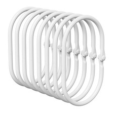Shower Curtain Rings, White Shower Curtain Hooks 12 Pcs Anti-Drop Shower Ring...