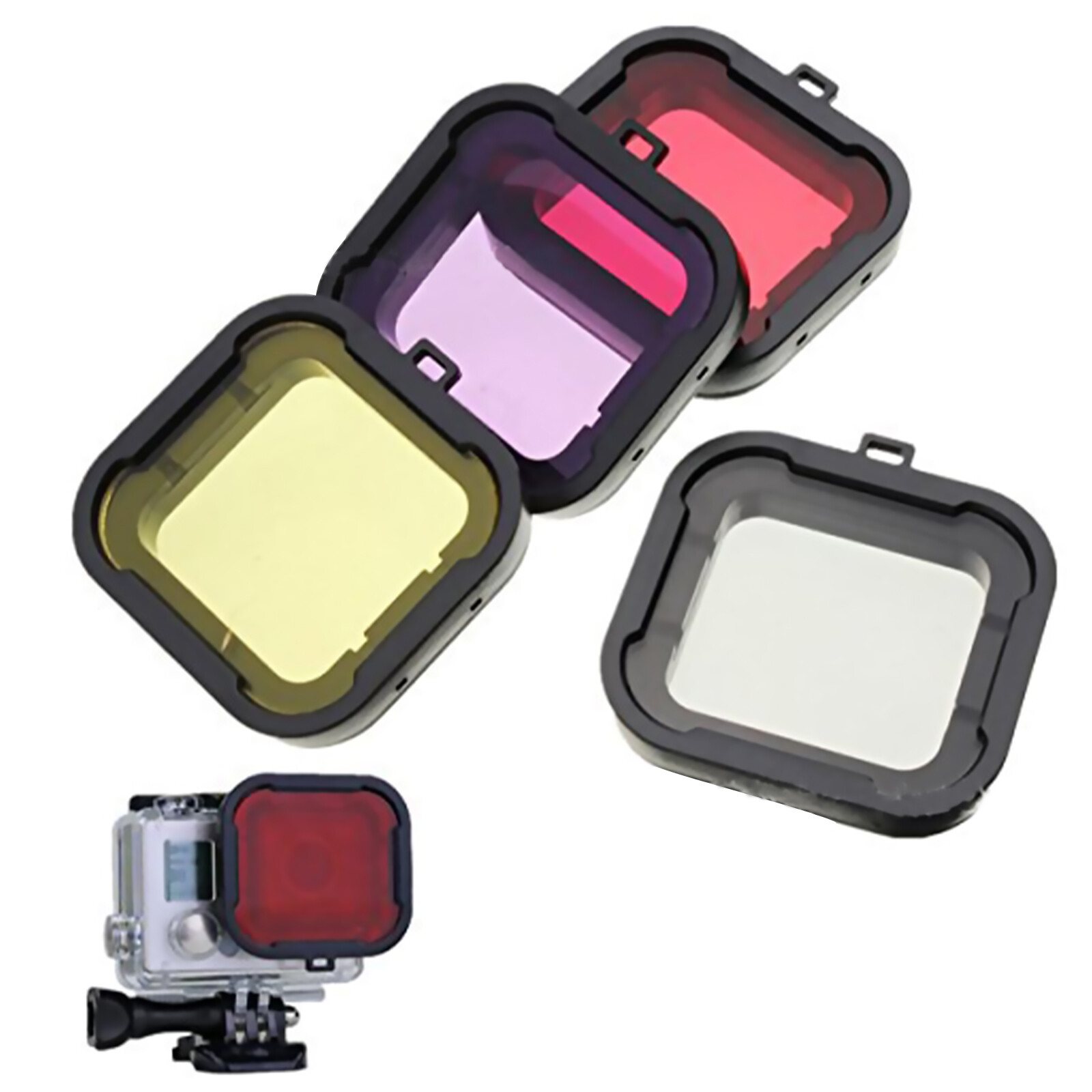 Underwater Dimmable Diving UV Filter Lens Cover Kit For GoPro Hero 4 3+ a