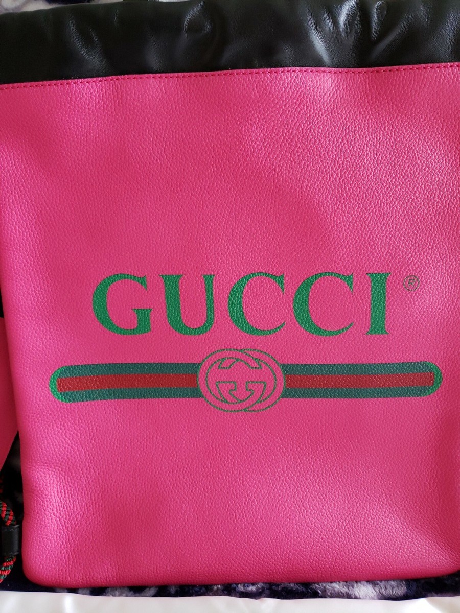 Gucci BACKPACK DARK PINK BLACK CALFSKIN LEATHER WITH POUCH  display picture 1