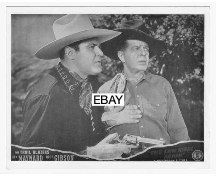THE LAW RIDES AGAIN 1943 KEN MAYNARD HOOT GIBSON VINTAGE LOBBY MOVIE PHOTO REPRO