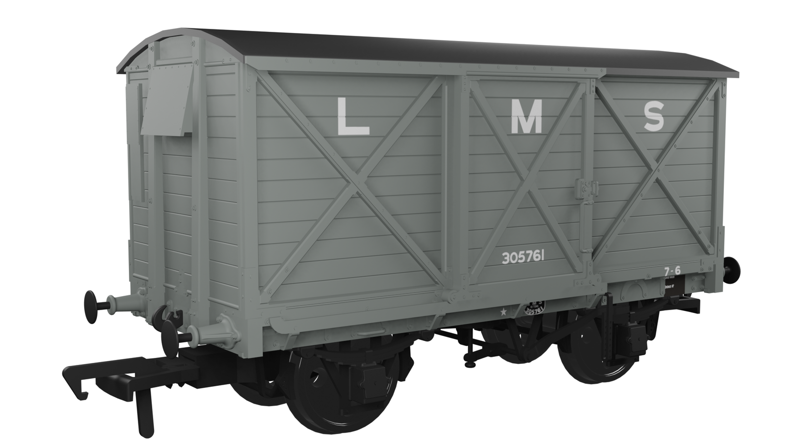 Rapido Trains 976008 OO Gauge CR Dia.67 10t Van – LMS (pre-36) No.305761
