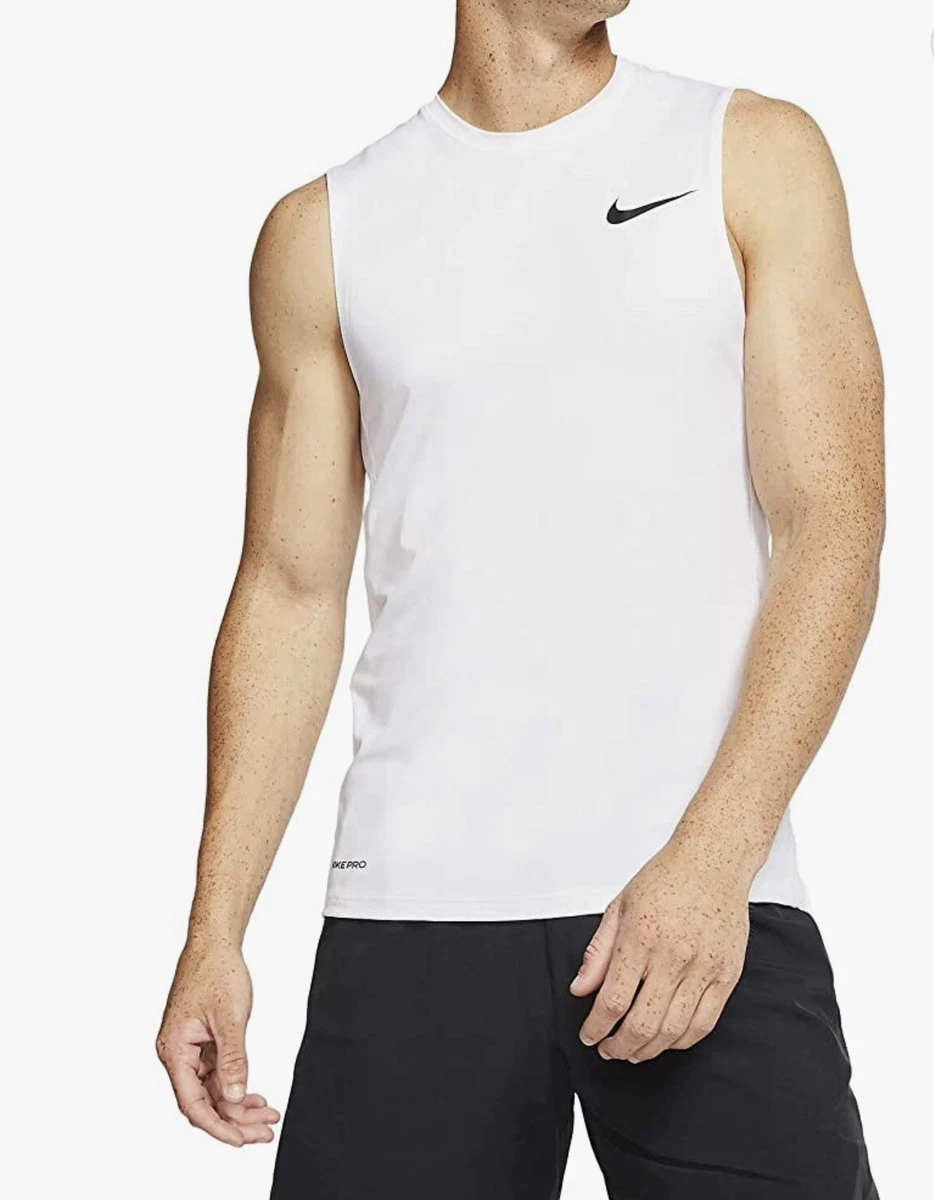 Nike Men's Pro Sleeveless Training Tank Top Slim Fit White BV5629-100 Size  4XL