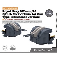 LY700013B 1/700 Royal Navy 102 mm/45 QF HA MkXVI Twin AA Gun (versione Guncoat)