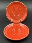 2 Fiesta Tea Saucers Poppy (orange) Homer Laughlin HLC Fiestaware