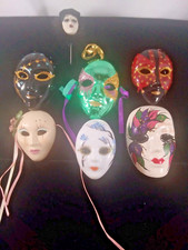 Vtg Mardi Gras 6 Face Masks