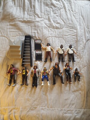 Mick Foley Toy Figure Lot and Accessories, Hardcore Champion, WWE Legend