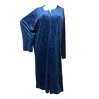 Miss Elaine Zip Front Robe 2X Velour Blue Long Sleeves — photo 1
