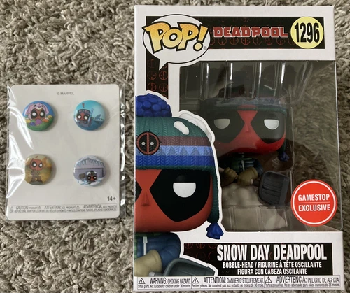 FUNKO POP MARVEL DEADPOOL SEASON SNOW DAY DEADPOOL # 1296 EXCLUSIVE GAMESTOP