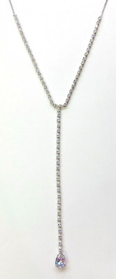 HSN Joan Boyce Silver-tone ''Y So Beautiful'' 22ctw CZ 20'' Y-Drop Station Necklace