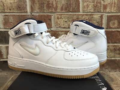 basketball shoe nike air force uzywane New 14 Nike Air Force Mid NYC QS Jewel Swoosh Basketball White DH5622-100  Men