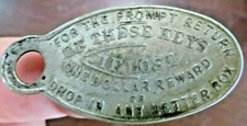 RAPID REGISTORY CO.GRAND RAPIDS MICH. 33623 ID.1.00 REWARD RETURN KEY FOB 