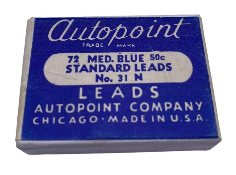 Autopoint Leads Vintage SEALED Box 72 Med Blue Standard Leads No 31 USA