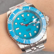 Tandorio Light Blue 200m Waterproof Sapphire 40mm NH35 Automaric Men Diver Watch