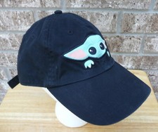 Star Wars Baby Yoda Black Strapback Baseball Cap Adjustable Hat Age 14 Older