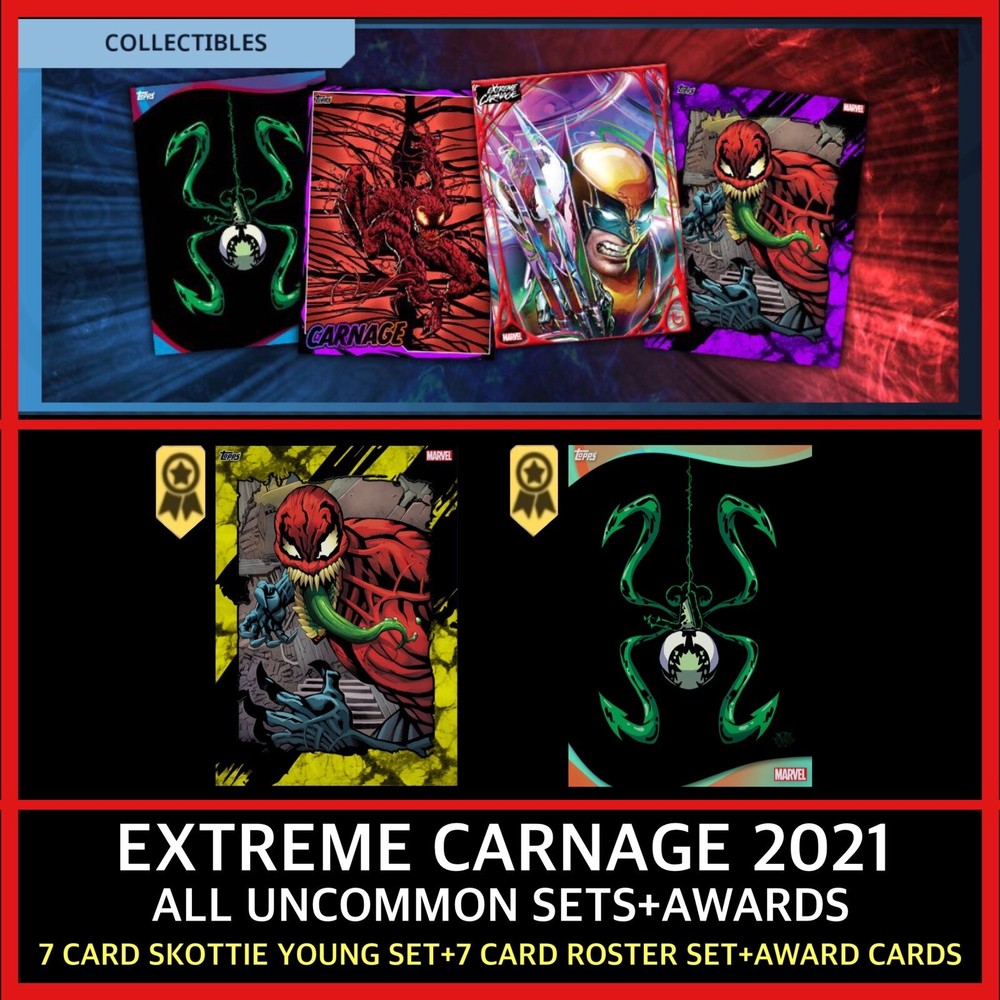EXTREME CARNAGE 2021-UNCOMMON 14 CARD SET+AWARD-TOPPS MARVEL COLLECT
