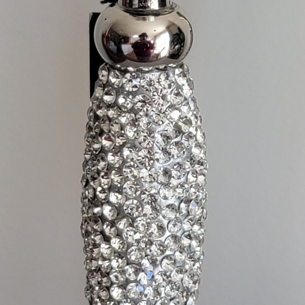 New Tahari Silver Rhinestone Crystal Candle Holders Lot of 3