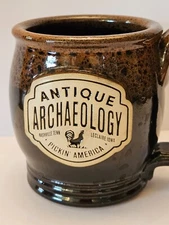Antique Archaeology American Pickers Sunset Hill Stoneware Coffee Mug Brown #Q