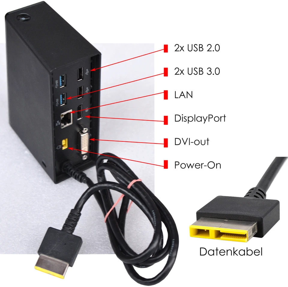 Port Replicator Docking Station Lenovo THINKPAD E555 E540 E440 E455 DU9033S1 D25 - Photo 1/1