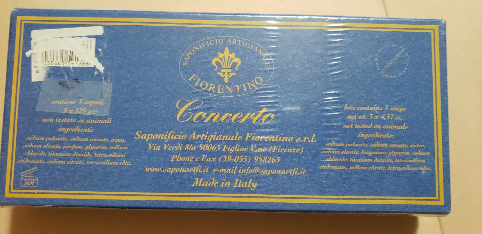 Vintage Rare Collectible 3 Pc Angel Concerto Fine Italian Soaps Set HTF