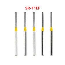 5 Pcs Dental Diamond Burs FG SR-11EF End Cylinder 881/012XF Extra Fine Round