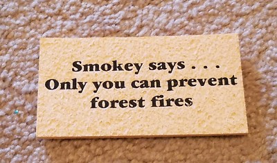Rare Vintage Smokey The Bear Old Stock Sponge Only You Can Prevent