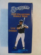 LYLE OVERBAY Milwaukee Brewers 2005 White Jersey SGA Bobblehead Mint New w/ Box