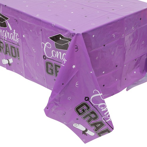 Graduation Tablecloth Party Decorations 2023 Purple for Keeping Clean
