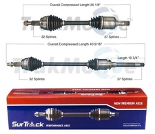 SurTrack Pair Set 2 Front CV Axle Shafts For Jeep Grand Cherokee Dodge Durango