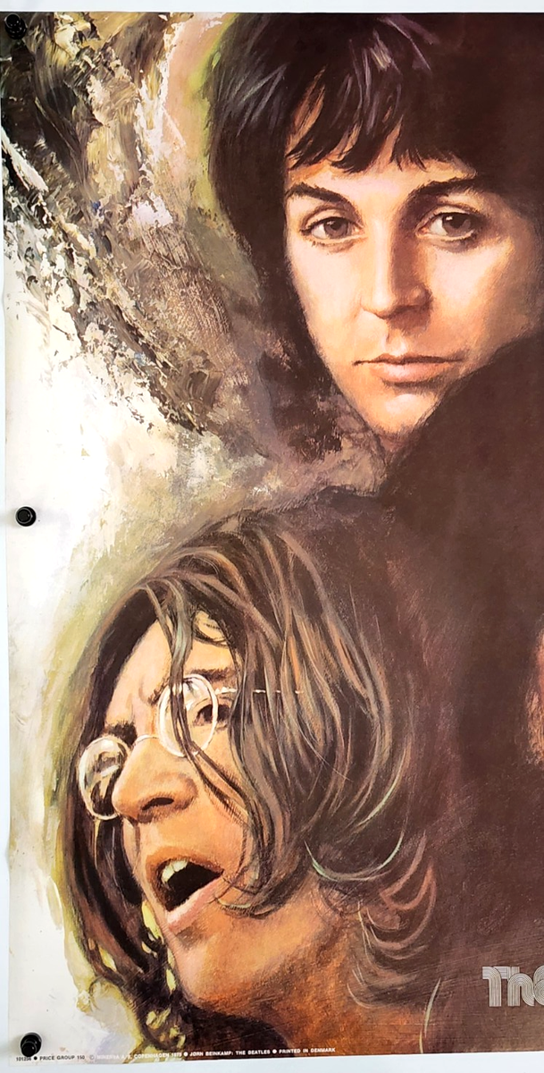 アート・デザイン・音楽 June Leaf Record 1974/1975 RARE Beatles 1975 Minerva Jørn Beinkamp Large Poster Vintage 1970s