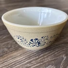 Vintage Pyrex Homestead Mixing Bowl #401 Blue Brown Tan Speckled 1.5 Pint