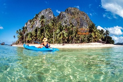 Sea Kayaking in El Nido Palawan Philippines Photo Art Print Poster 18x12