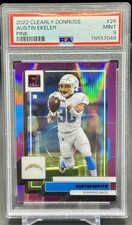 2022 Panini Clearly Donruss Austin Ekeler Pink /10 PSA 9 Chargers