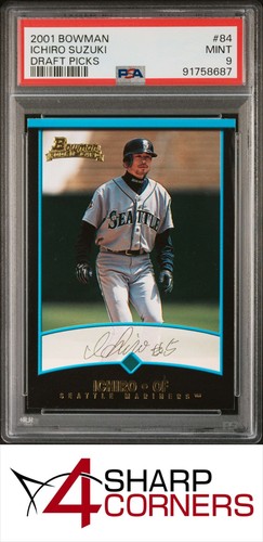 2001 BOWMAN DRAFT PICKS #84 ICHIRO SUZUKI RC HOF PSA 9