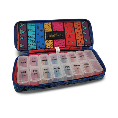 Laurel Burch 7-Day Pill Organizer  Indigo Cats Design Travel Pill Box Multicolor