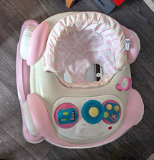 My Child Cars Theme Pink & White Baby Walker, Plastic, With Play Tray