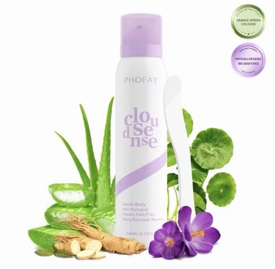 PHOFAY Hair Removal Cream Mousse Painless 10 Min Fast Aloe Sensitive Ski  