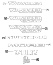 Genuine Mopar Tailgate Decal Lower Right 6ZX68RXFAA